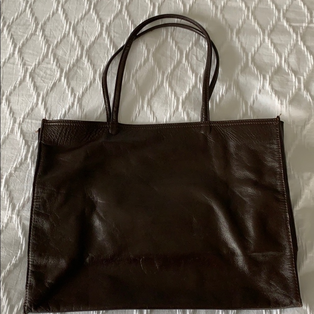 Genuine leather tote 15”x11”
